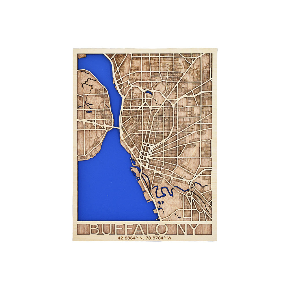 City of Buffalo 3D Wooden Map