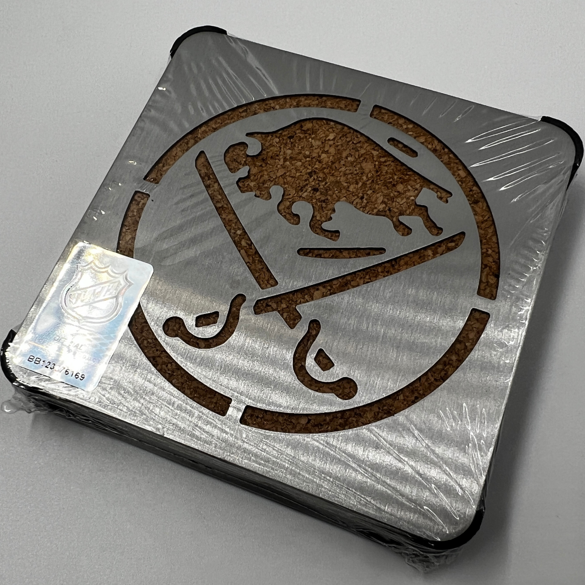 Buffalo Sabres 4-Pack Stainless Steal &amp; Cork Coasters
