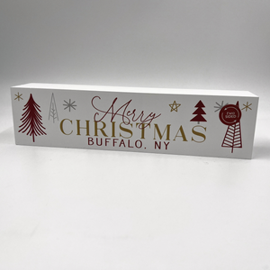 Merry Christmas & Happy New Year Wooden Sign