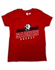Youth Sabres Hockey Red With Goat Head Short Sleeve Shirt