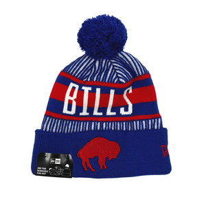 New Era Bills With Standing Buffalo Striped Knit Pom Pom Hat