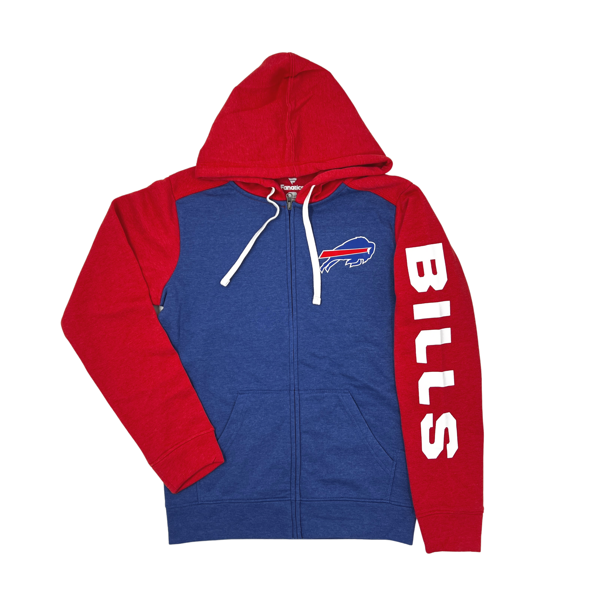 Buffalo Bills Hather Blue & Red Full Zip Up Hoodie