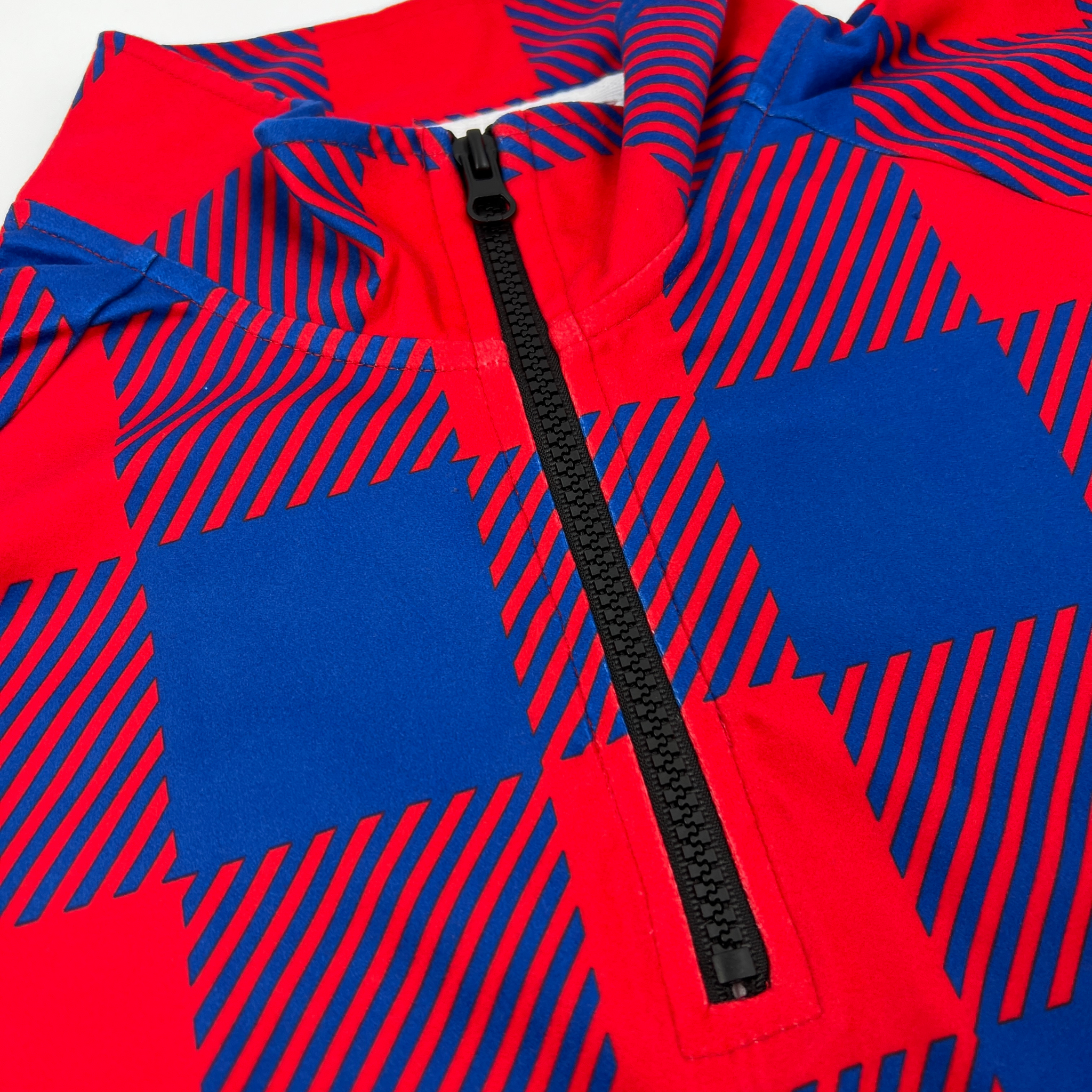 Buffalo Bills Printed Red and Blue Checkered Quarter Zip