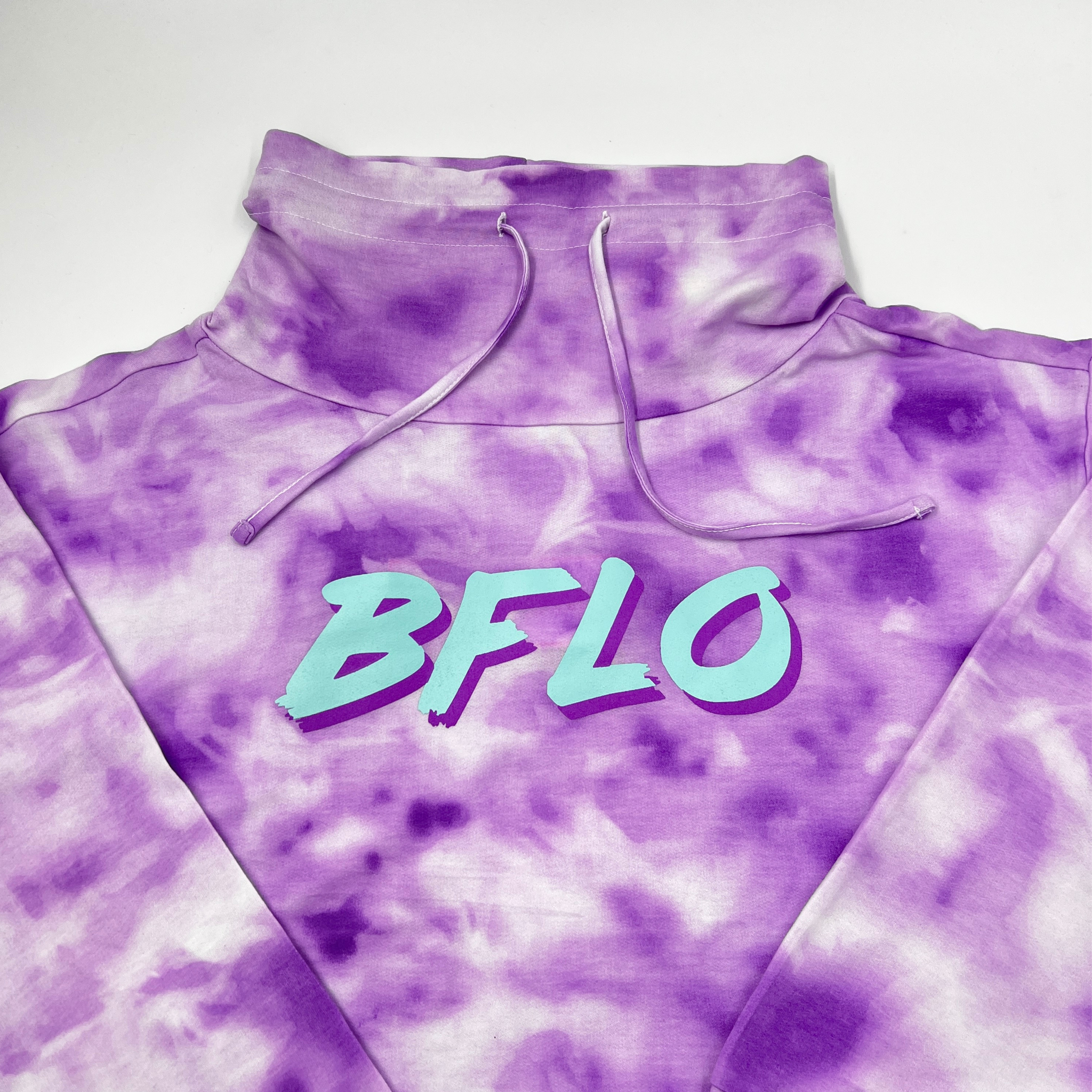 Women's BFLO Purple Tie Dye Mock Neck Sweatshirt