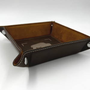 BFLO Brown Leather Catchall Tray