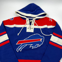 Men's Buffalo Bills '47 Royal/Red Lacer V-Neck Pullover Hoodie