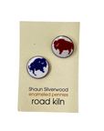 Shaun Silverwood Buffalo Red & Blue Penny Cufflinks