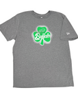 New Era Bills Green Spray Paint Shamrock Gray Short Sleeve Shirt