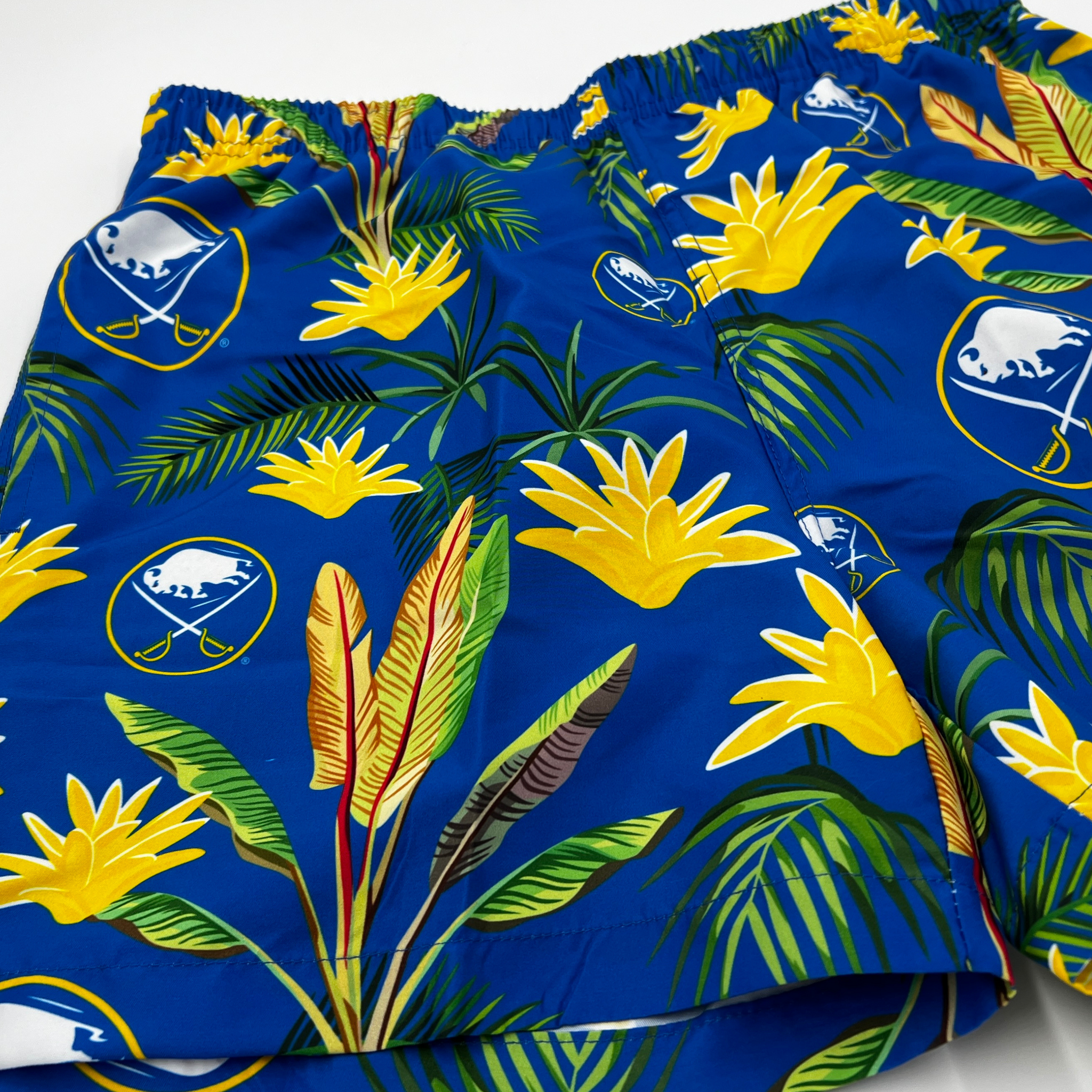Buffalo Sabres Royal Blue With Floral Design Swim Trunks