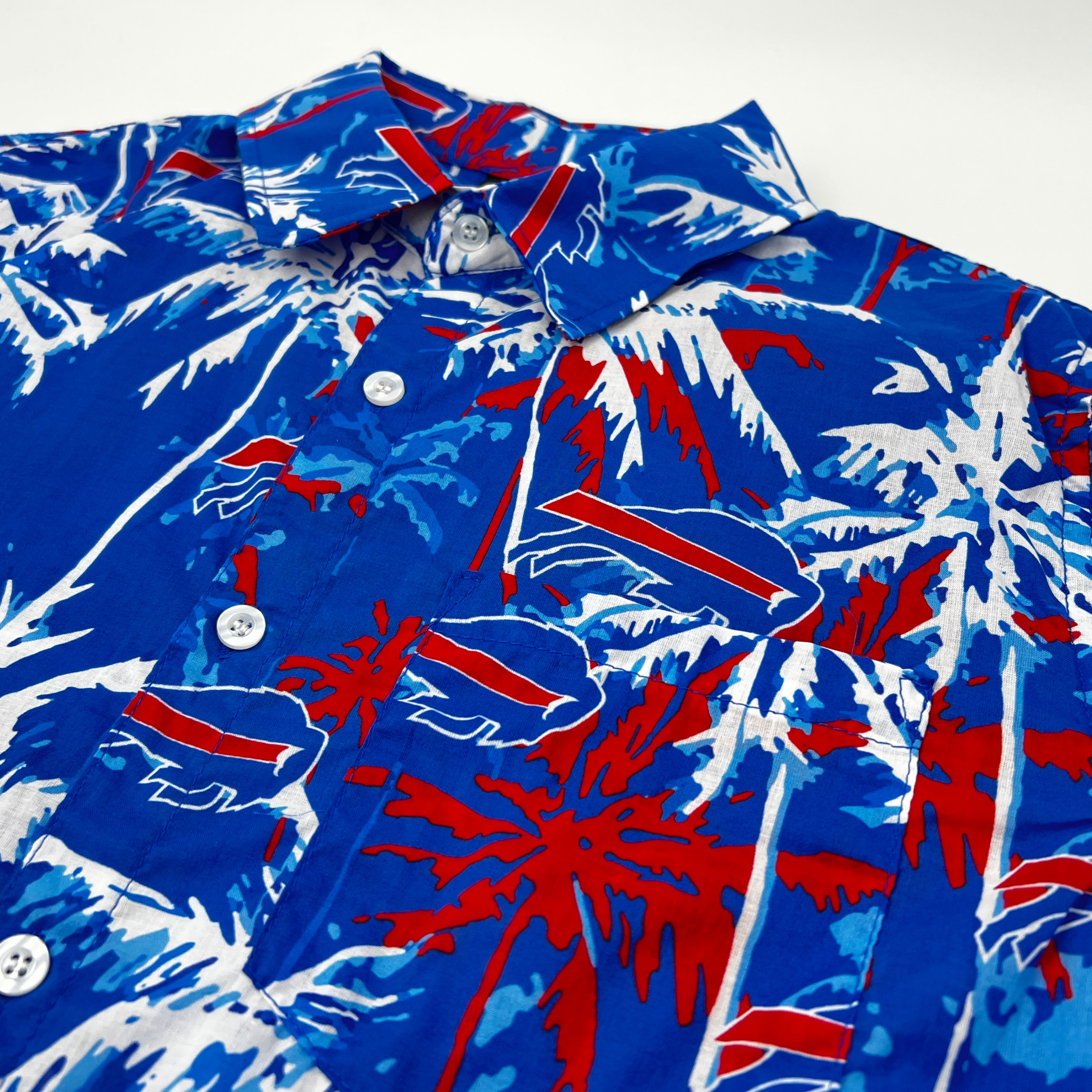 Buffalo Bills Royal Blue Floral Button Up Shirt