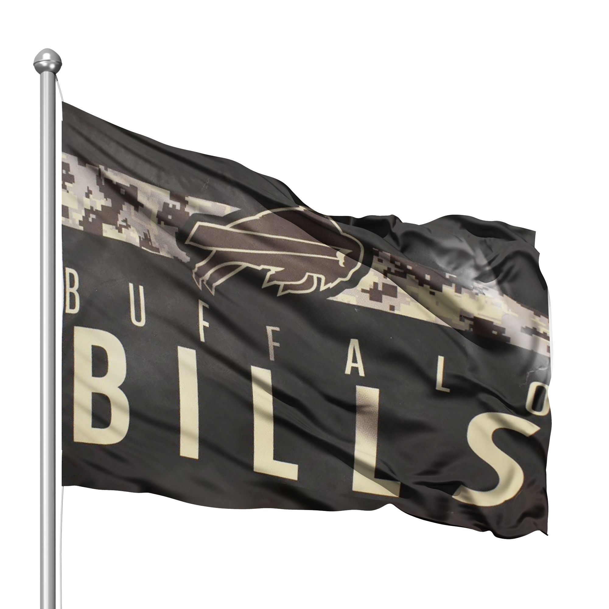 Black Camo Stripe Bills Flag