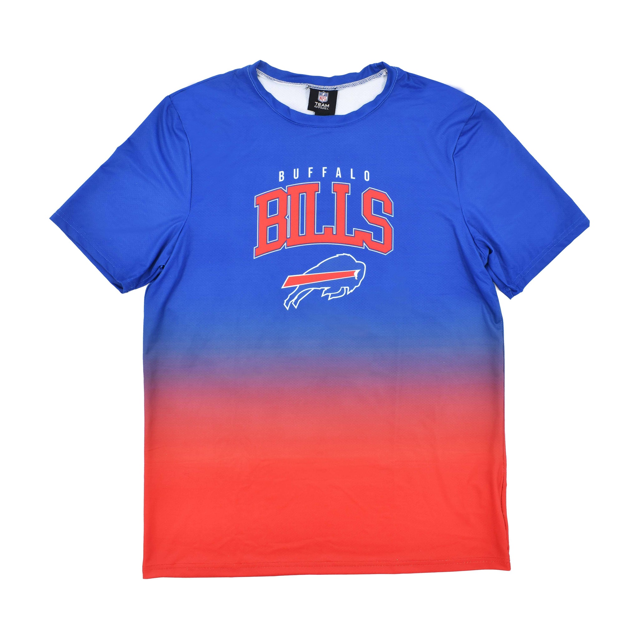 Buffalo Bills red and royal blue gradient swim shirt