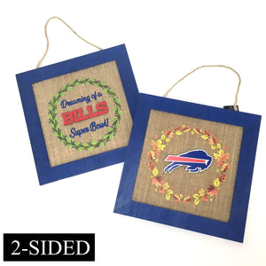 Buffalo Bills Super Bowl/Fall Wreath Framed Burlap