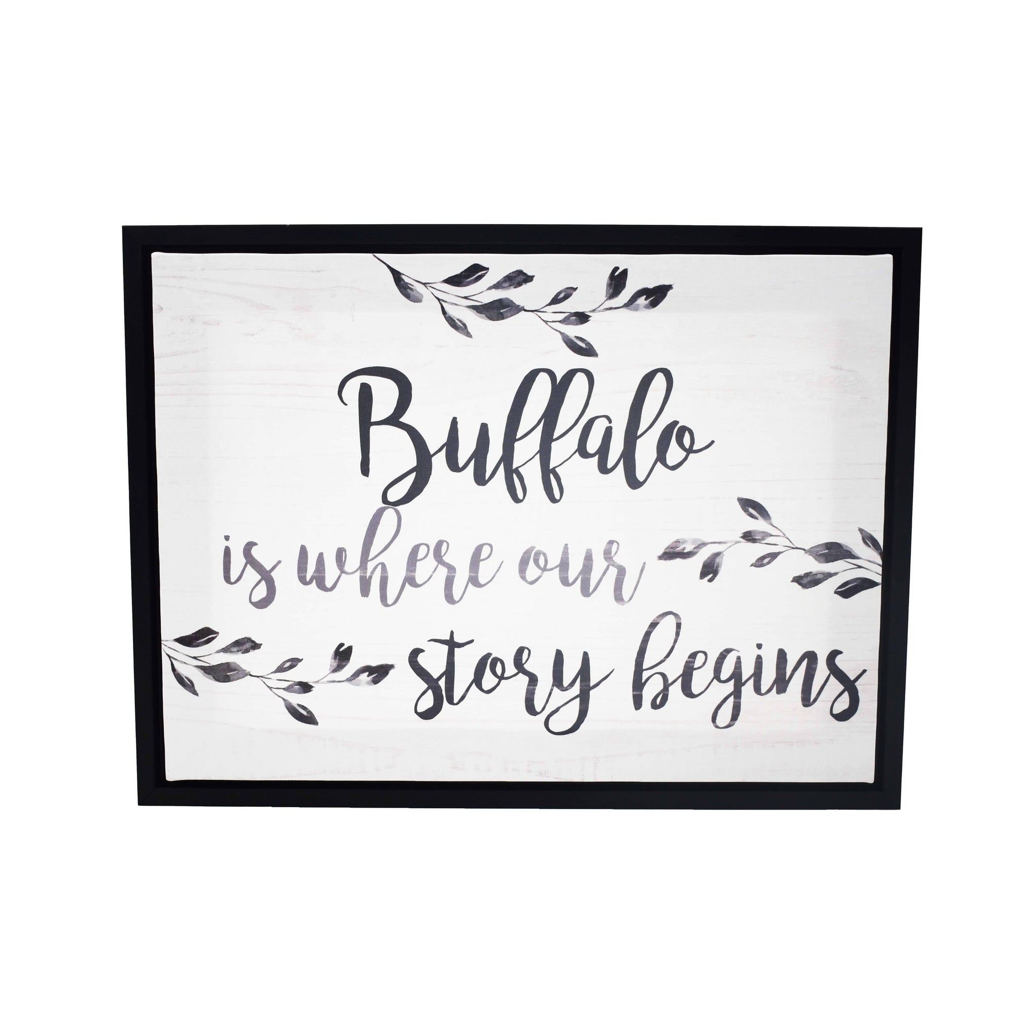 "Buffalo Is Where Our Story Begins" Framed Canvas - The BFLO Store