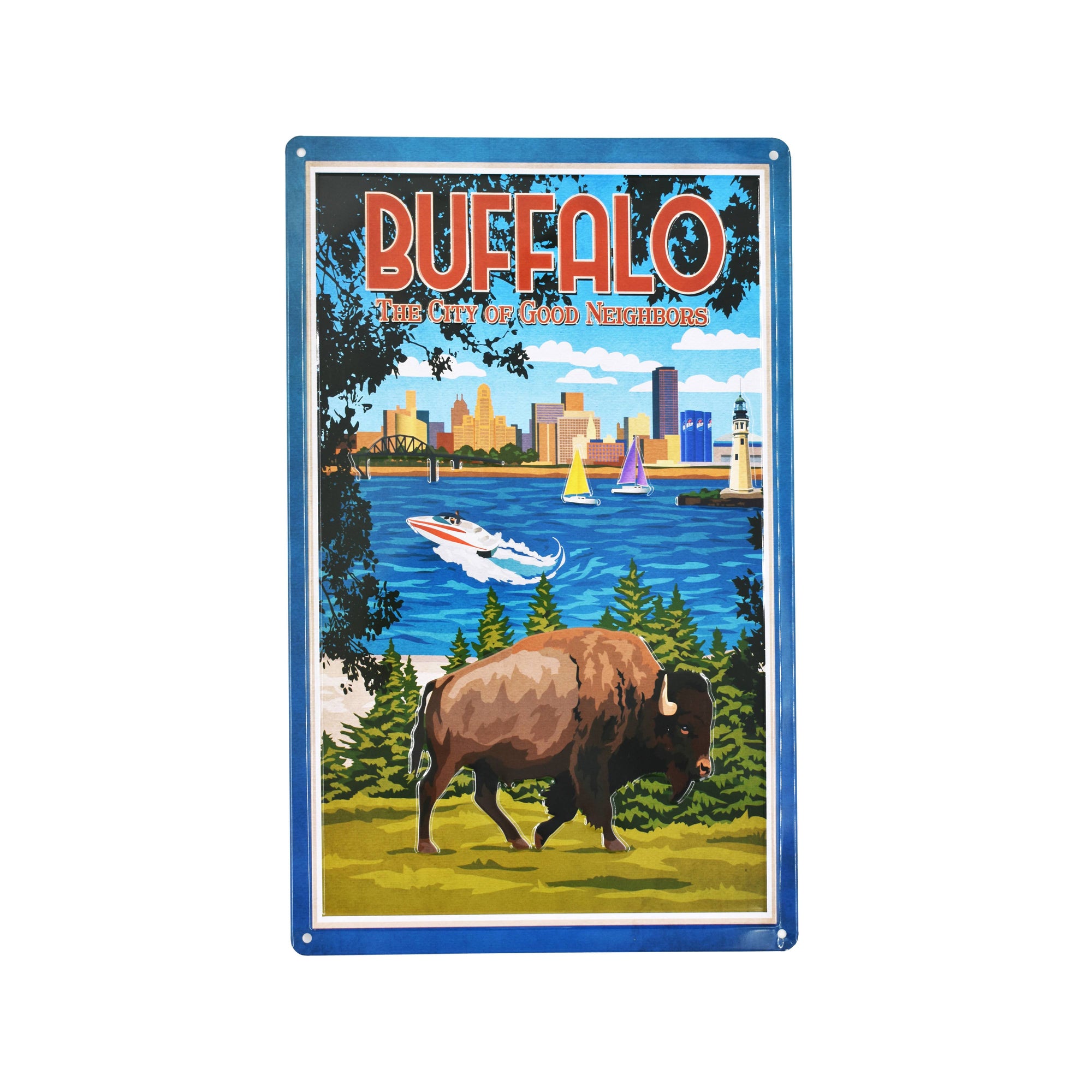 bflo store buffalo ny city of good neighbors tin poster wall art