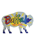 Buffalo Shaped Wooden Sign With Rainbow Script