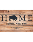 bflo store Buffalo, New York Wooden Plank Background Doormat