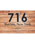 Buffalo, New York Wooden Plank Background Doormat