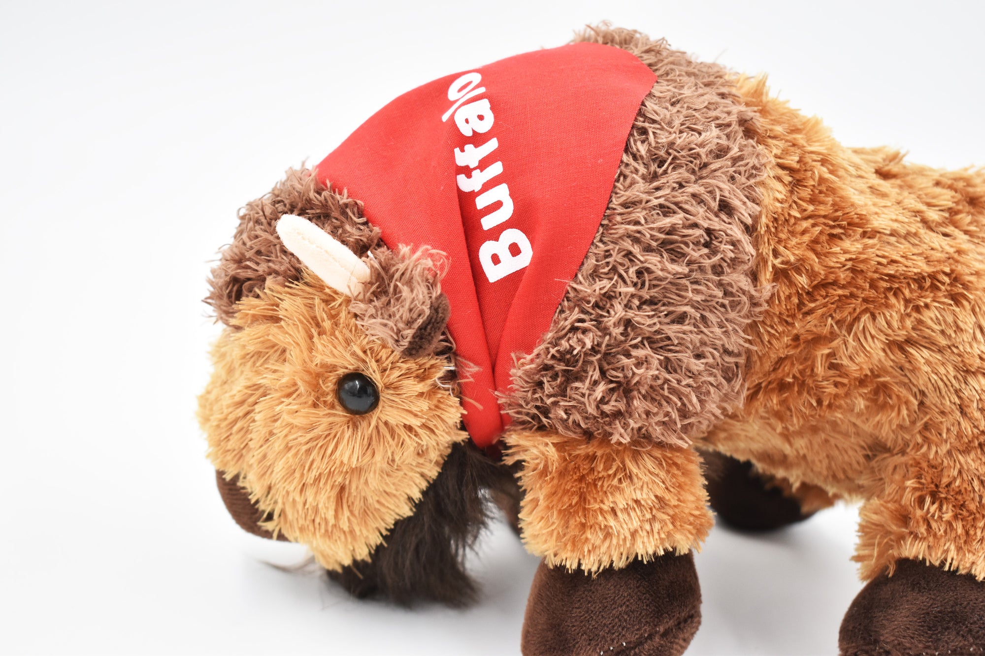 Mini Plush Buffalo with Red Bandana