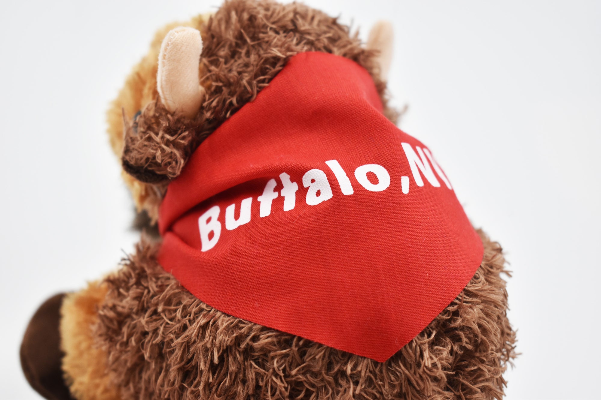 Mini Plush Buffalo with Red Bandana