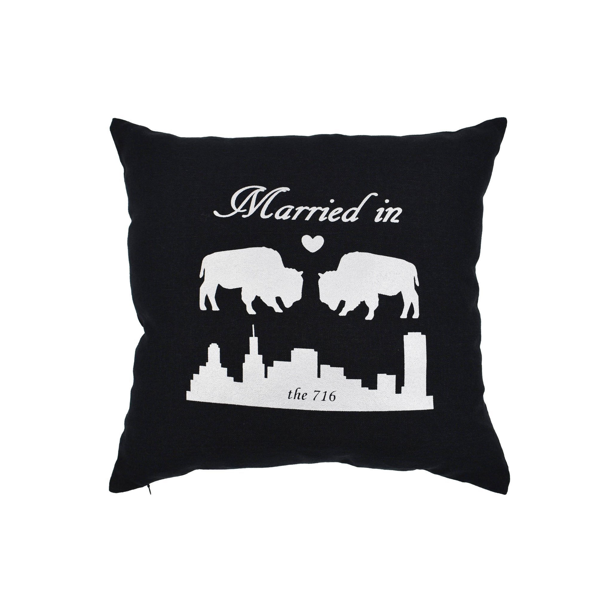 bflo store buffalo ny married in the 716 black pillow