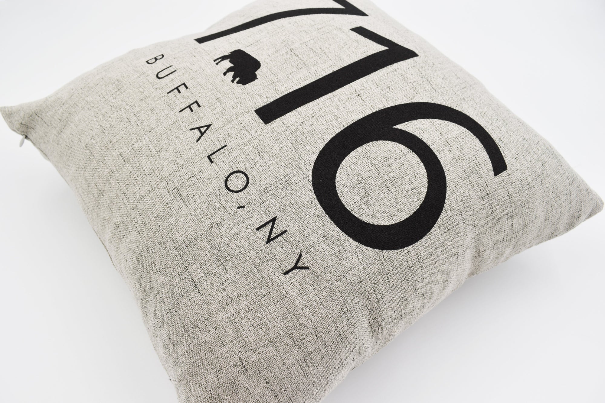 716 Grey Throw Pillow - The BFLO Store