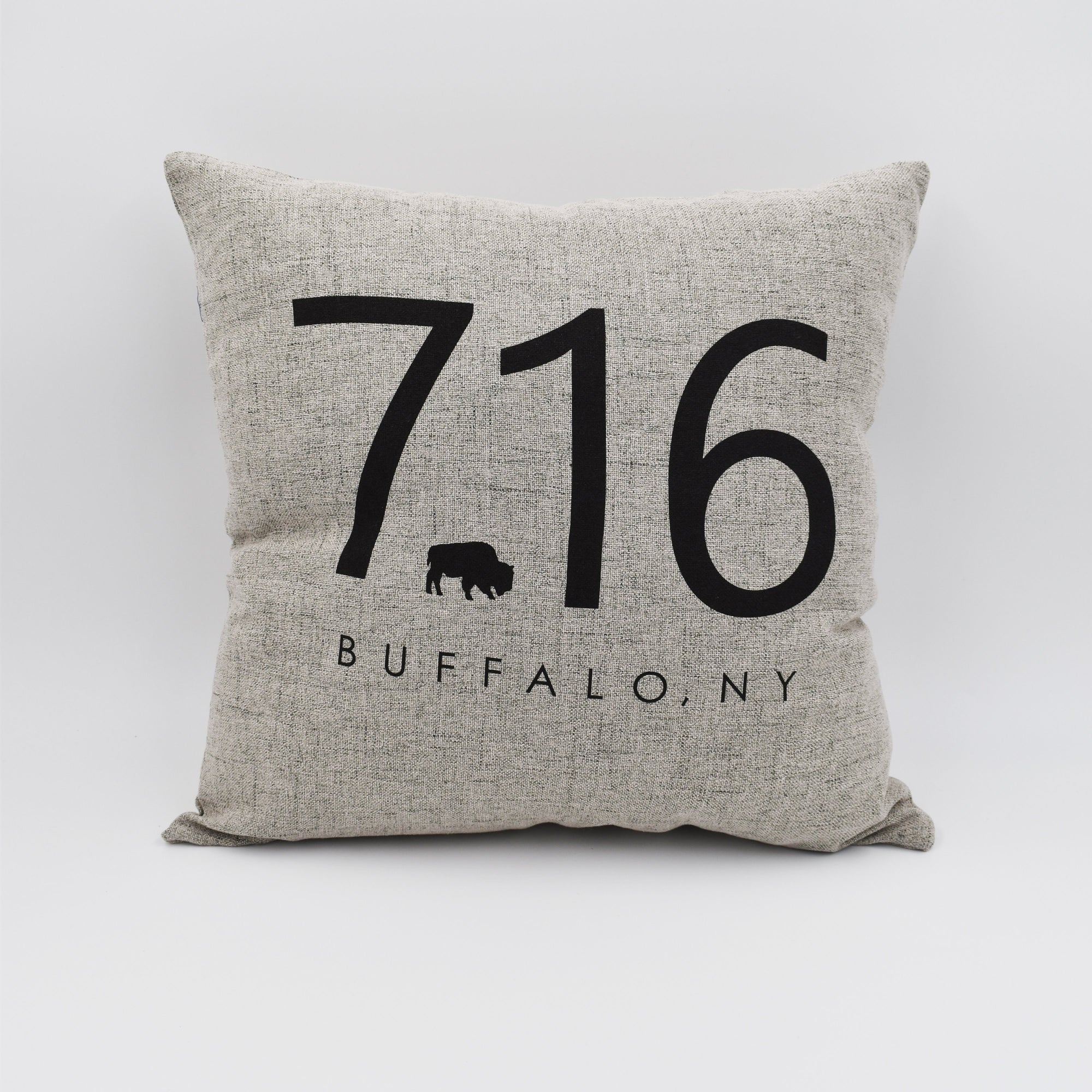 716 Grey Throw Pillow - The BFLO Store