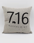 716 Grey Throw Pillow - The BFLO Store