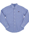 bflo store buffalo ny blue and purple button down dress shirt with embroidered buffalo