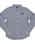 bflo store buffalo ny navy blue button down dress shirt with embroidered buffalo