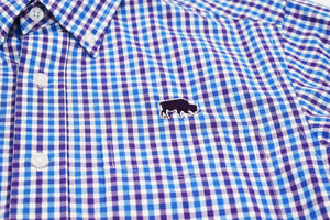 BFLO Blue and Purple Button Down Dress Shirt