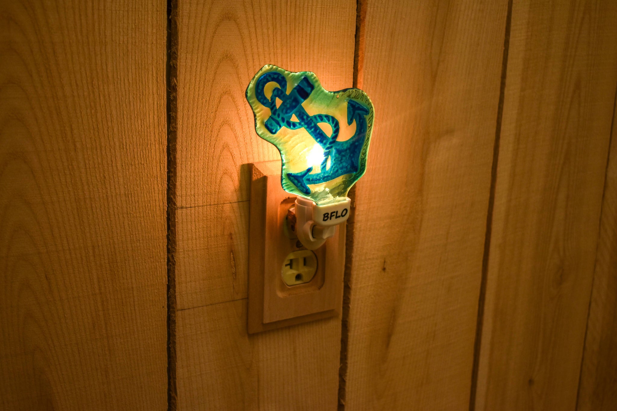 BFLO Hand Painted Glass Anchor Night Light