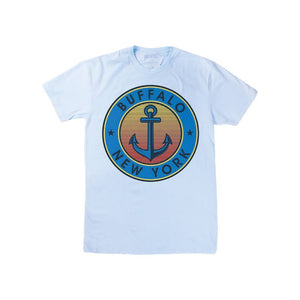 bflo store Youth Ice Blue With Anchor UV Color Changing Short Sleeve Shirt