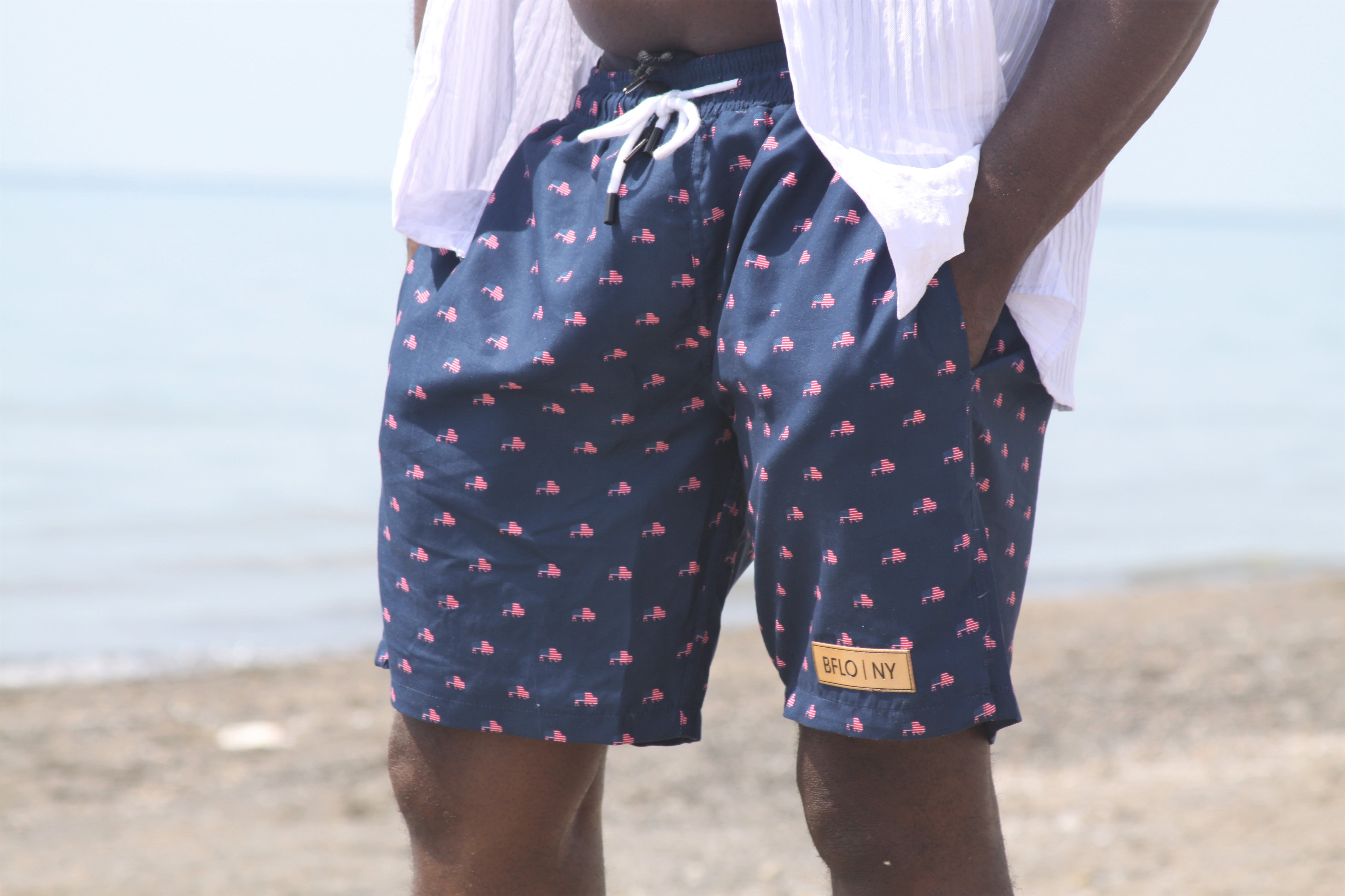 Buffalo Bills Sunset & Palm Trees Swim Trunks