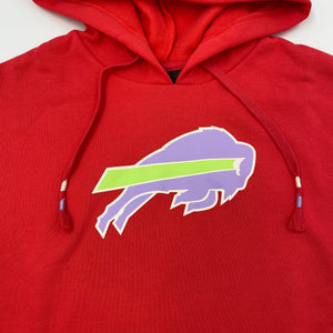 Women's New Era Buffalo Bills Red and Lilac Cropped Hoodie