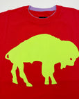 New Era Buffalo Bills Red and Lilac Retro Double Logo Short Sleeve Tee