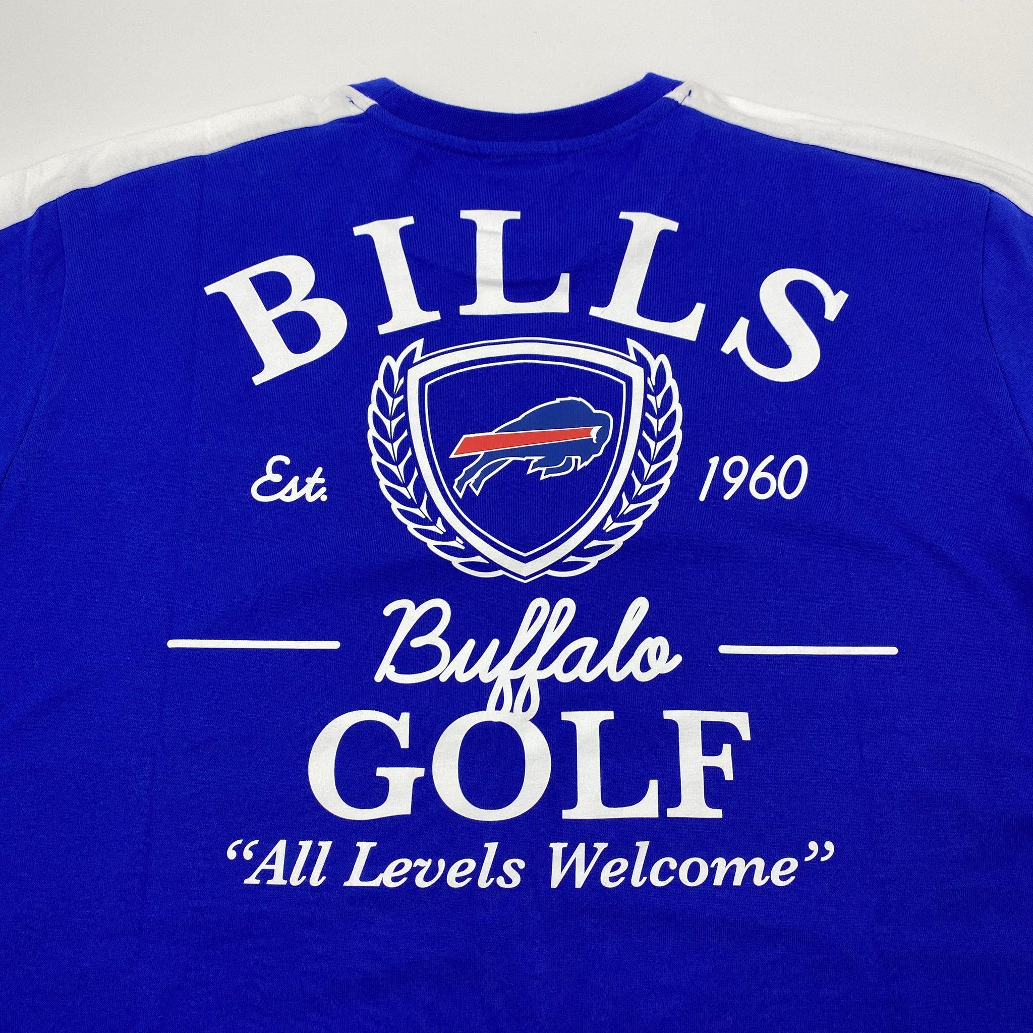 New Era Buffalo Bills Blue Golf Short Sleeve Shirt