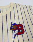 New Era Buffalo Bisons Cream and Blue Pinstripe Short Sleeve Shirt