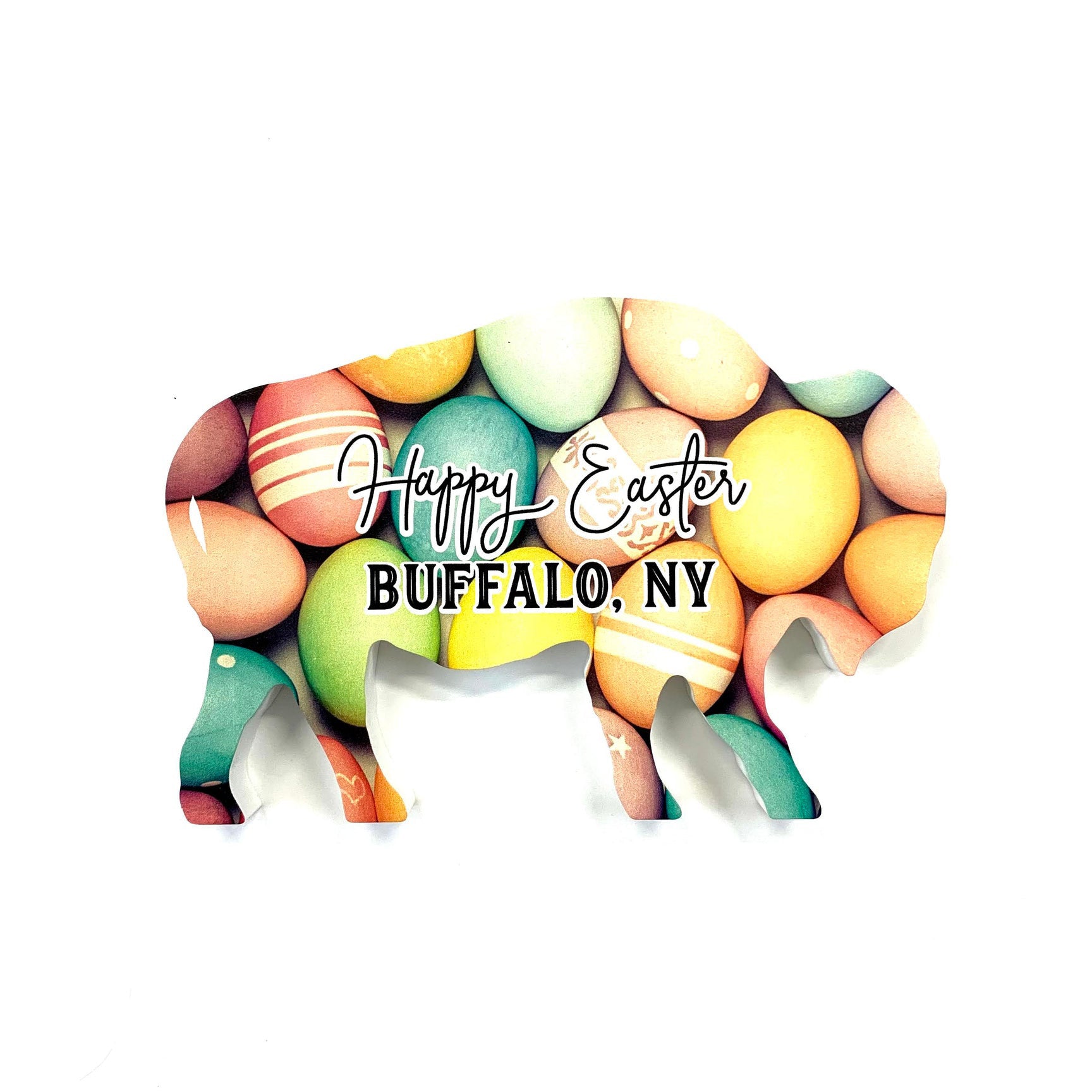 Pastel &quot;Happy Easter&quot; Wooden Buffalo