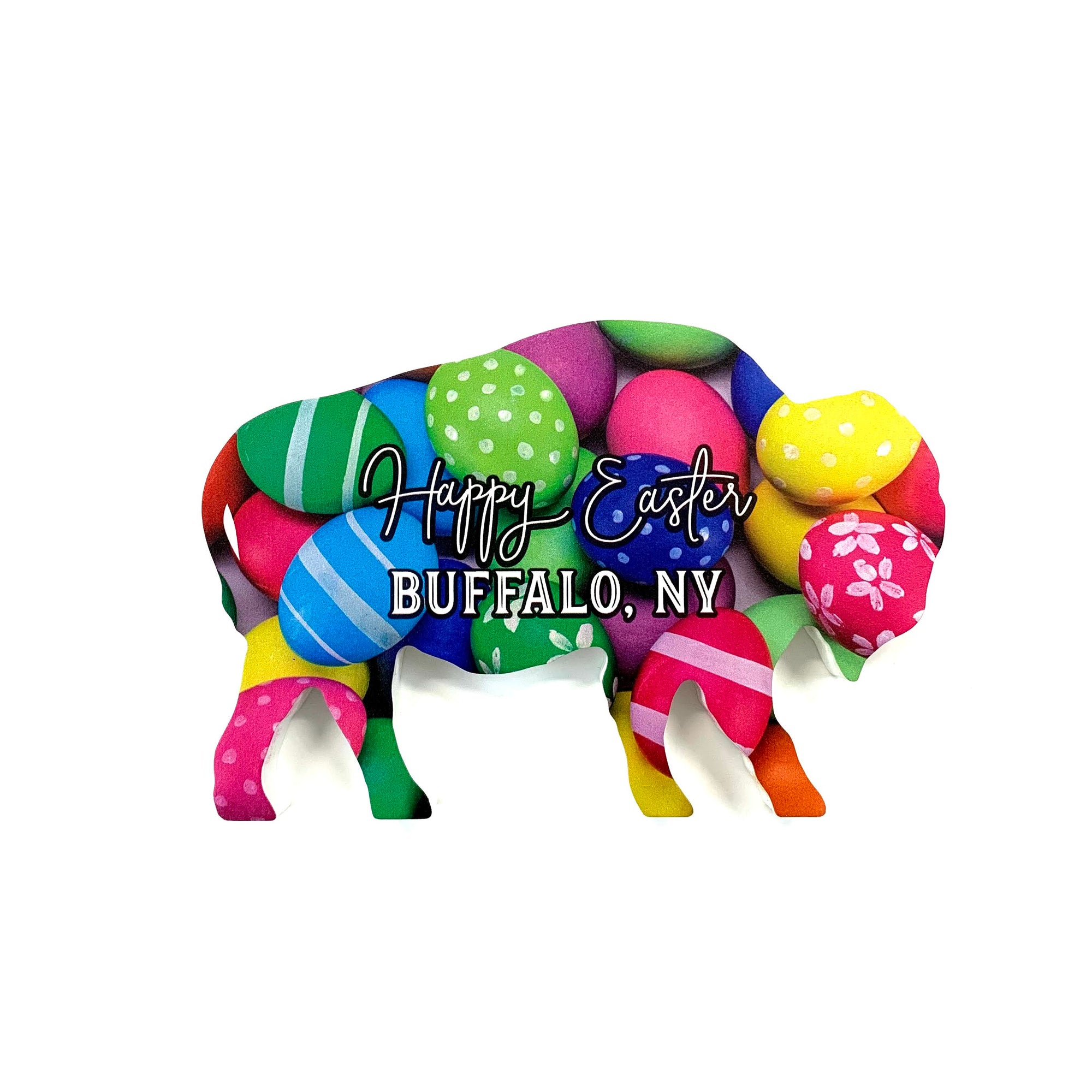 Bright &quot;Happy Easter&quot; Wooden Buffalo