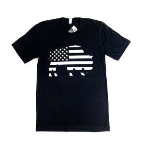 bflo store buffalo with american flag black tshirt
