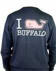 I Whale Buffalo Essential Long Sleeve Navy Tee - The BFLO Store