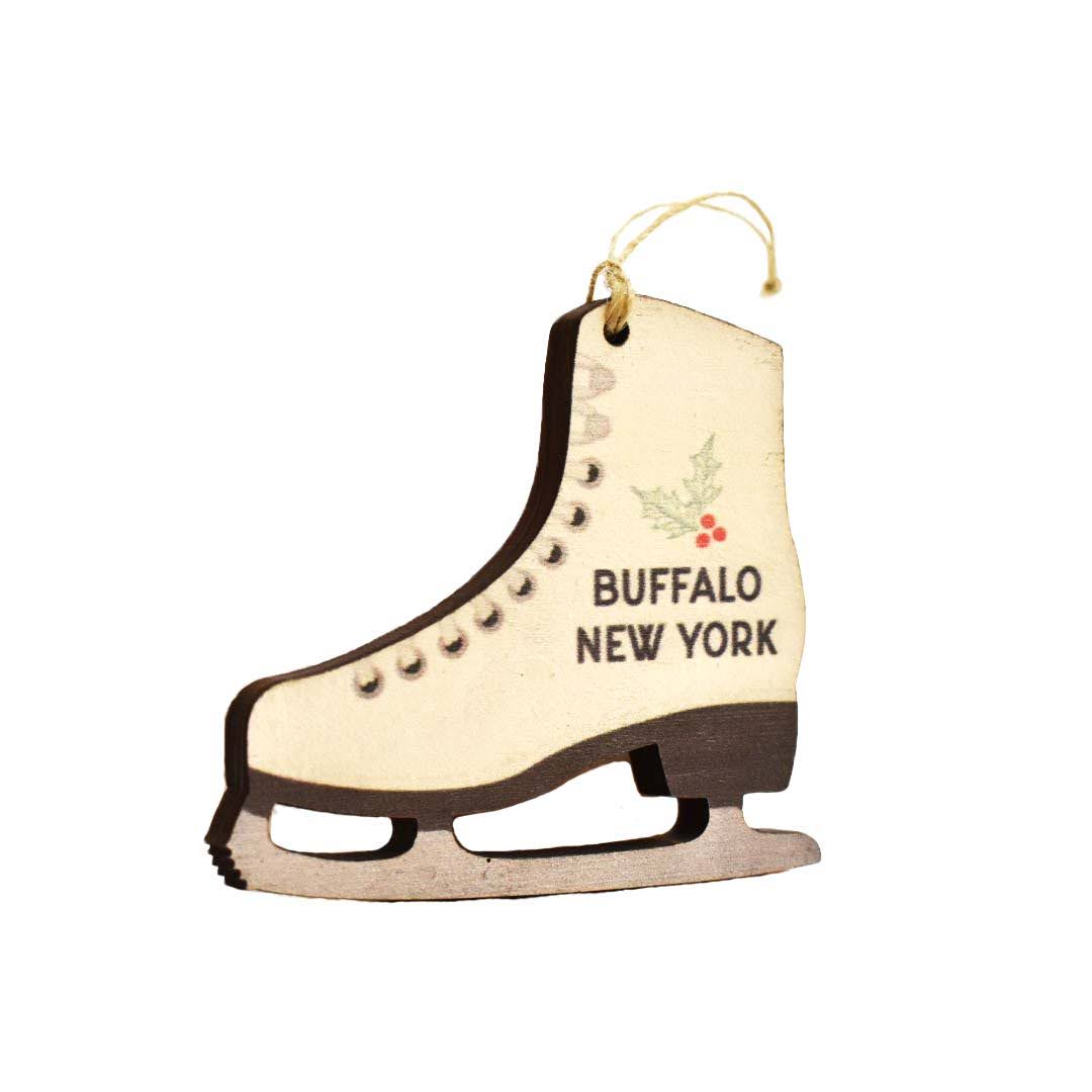 Buffalo NY Wooden Skate Ornament