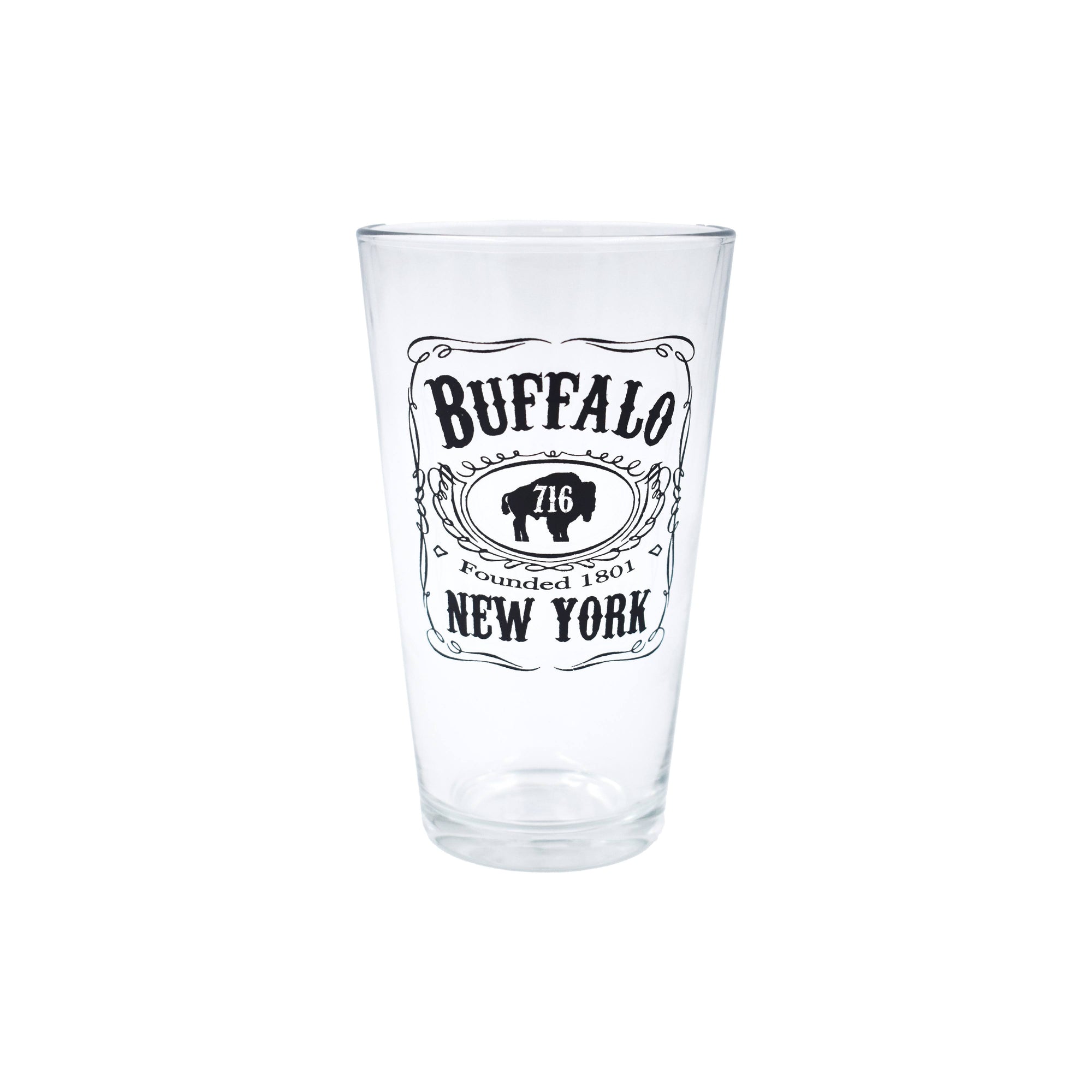 bflo store buffalo ny founded 1801 jack daniels style logo pint glass