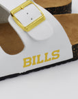 *SALE* Women's Buffalo Bills White And Gold Double Buckle Sandal