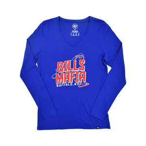 Buffalo Bills Women's V-Neck Bill Mafia Long Sleeve Shirt