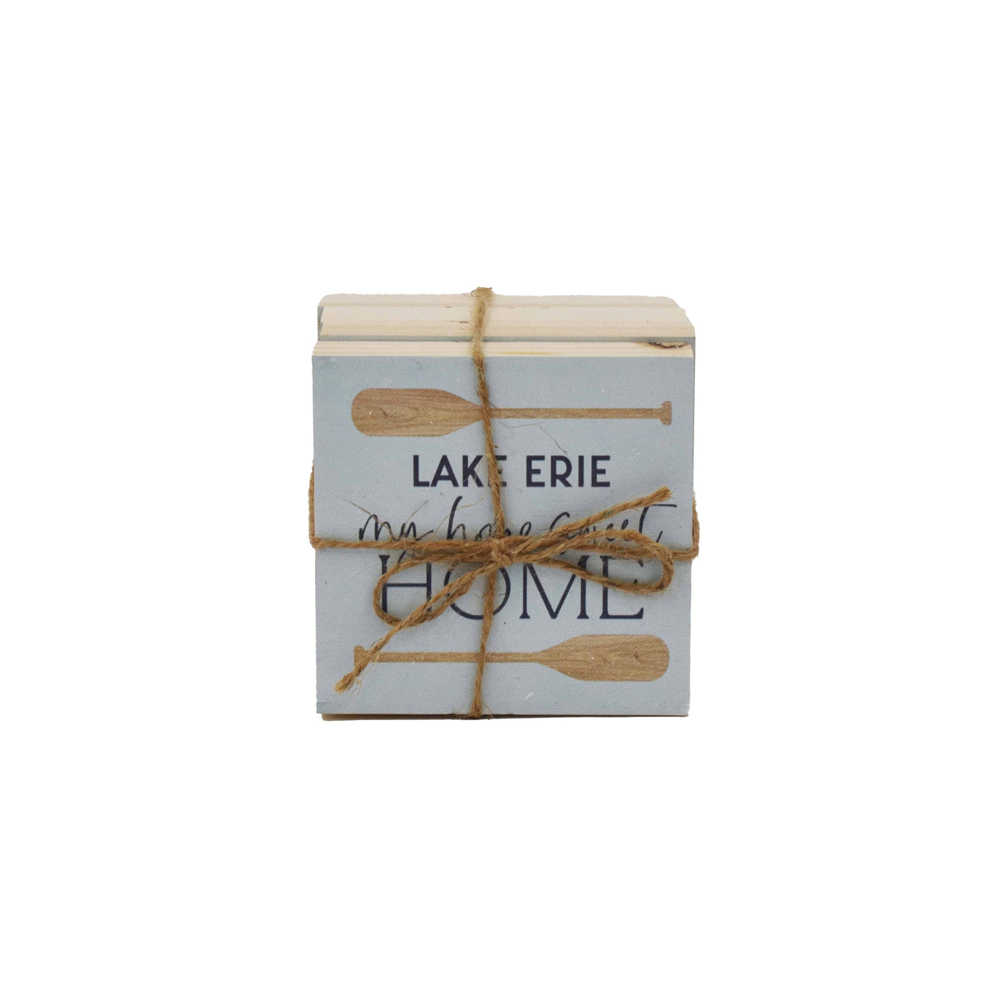&quot;Lake Erie, My Home Sweet Home&quot; Wooden Coasters
