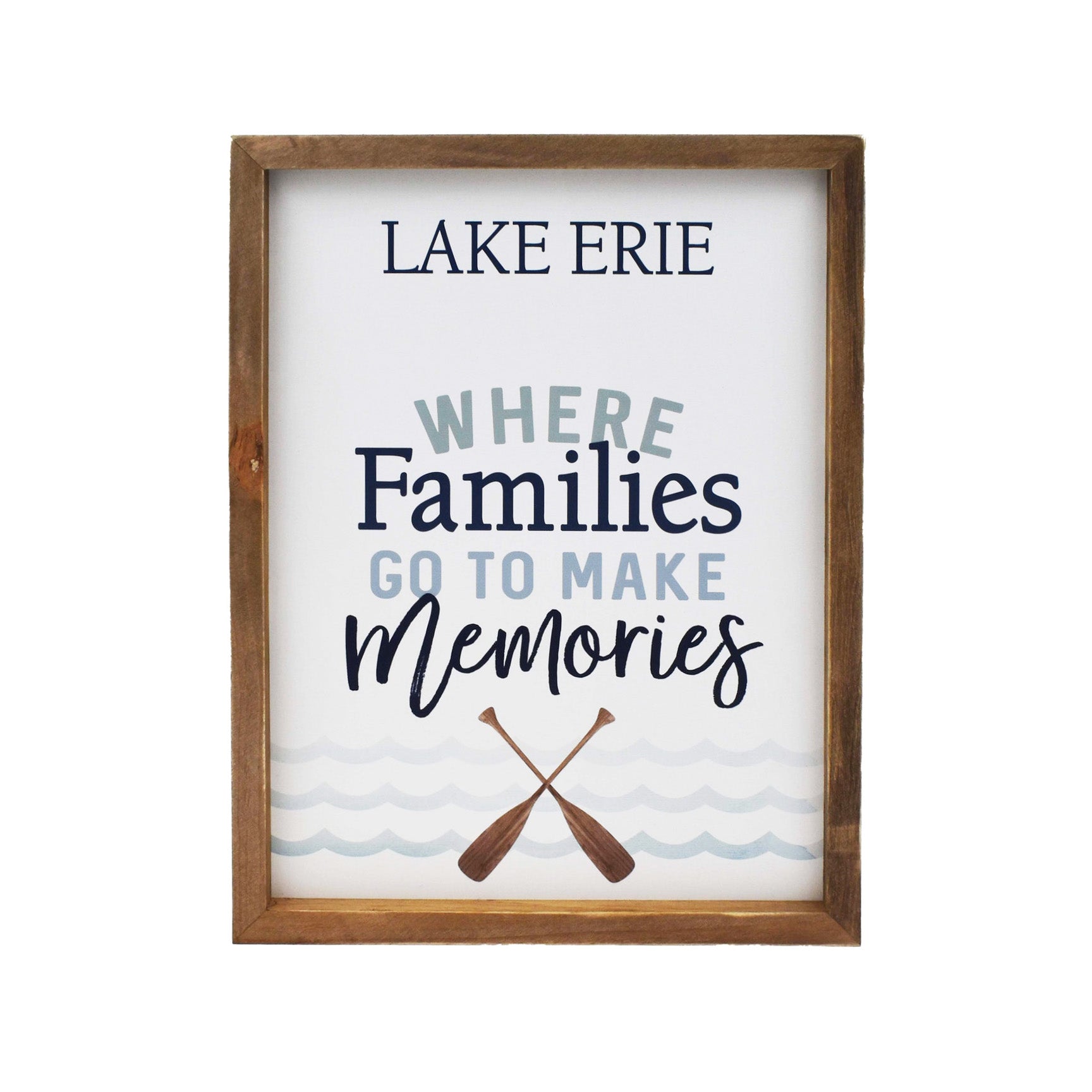 "Lake Erie, Where Families Go to Make Memories" Wooden Sign