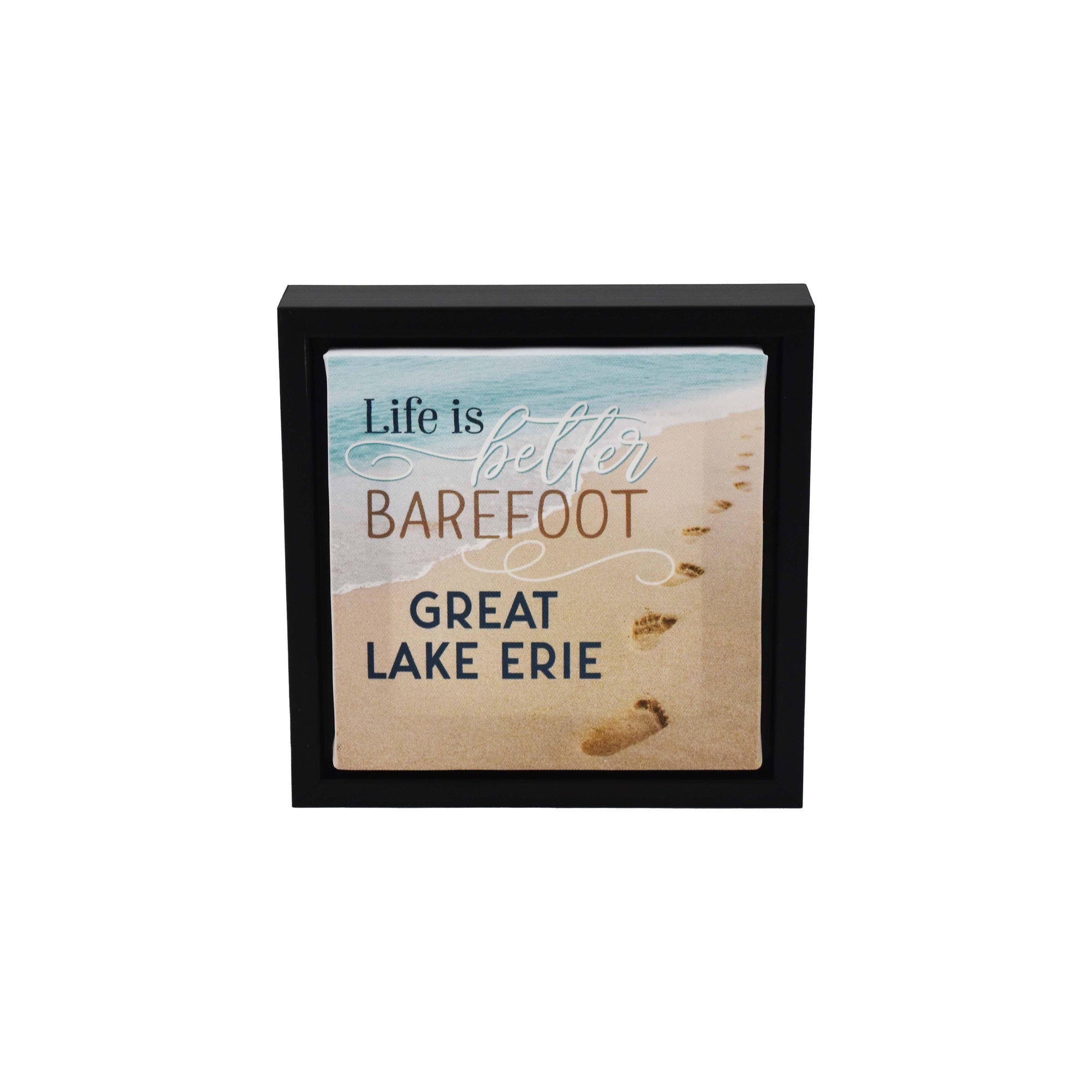 &quot;Life Is Better Barefoot&quot; Framed Canvas Sign