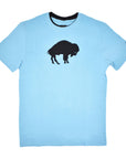 bflo store New Era Buffalo Bills Light Blue With Black Standing Buffalo Short Sleeve Shirt